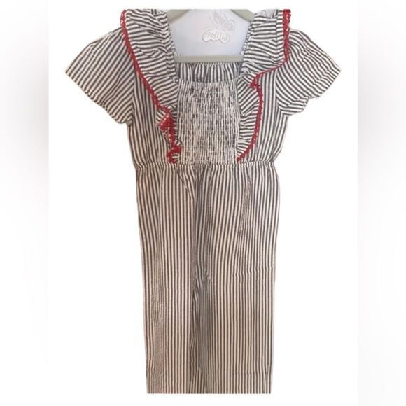 French Connection Ruffle Trim Seersucker Romper Size 6/7 - 4th of July l… - Picture 8 of 11